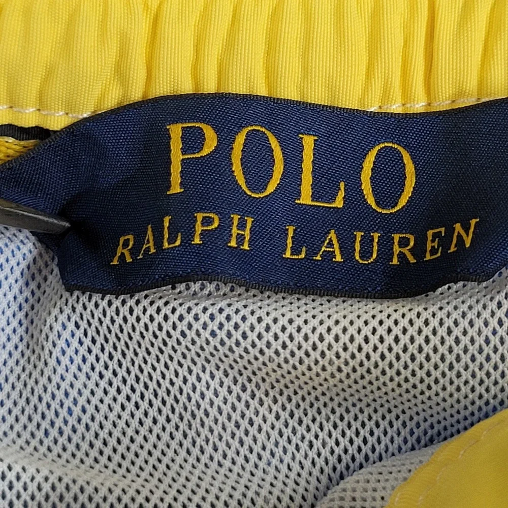 Polo Ralph Lauren Mens Blue Swim Trunks Board Shorts Cargo Pocket Size Large